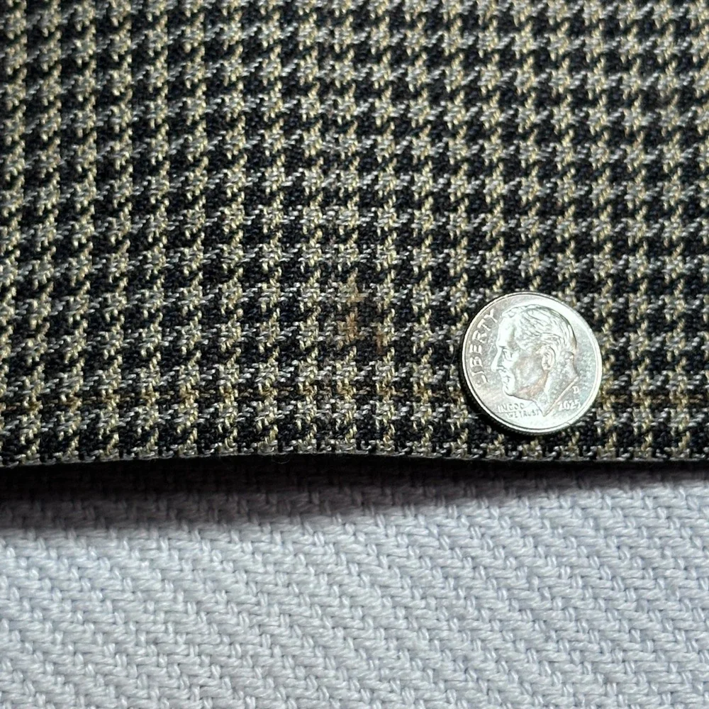 Jos A Bank Sport Coat Mens 42L Silk Wool Houndstooth Brown Two Button Blazer